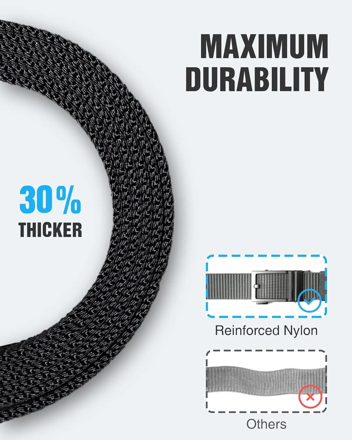 CHAOREN Ratchet Belts for Men 2 Pack - Casual Web Nylon Mens Belt 1 3/8" - Automatic Adjustable Buckle Fit Jeans