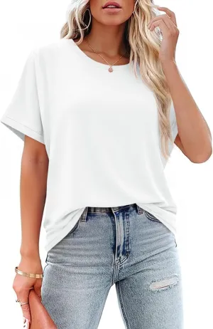 Cicy Bell Womens Oversized Short Sleeve Tshirts Summer Casual Round Neck Tops Loose Fit Boxy Basic Tee Shirts