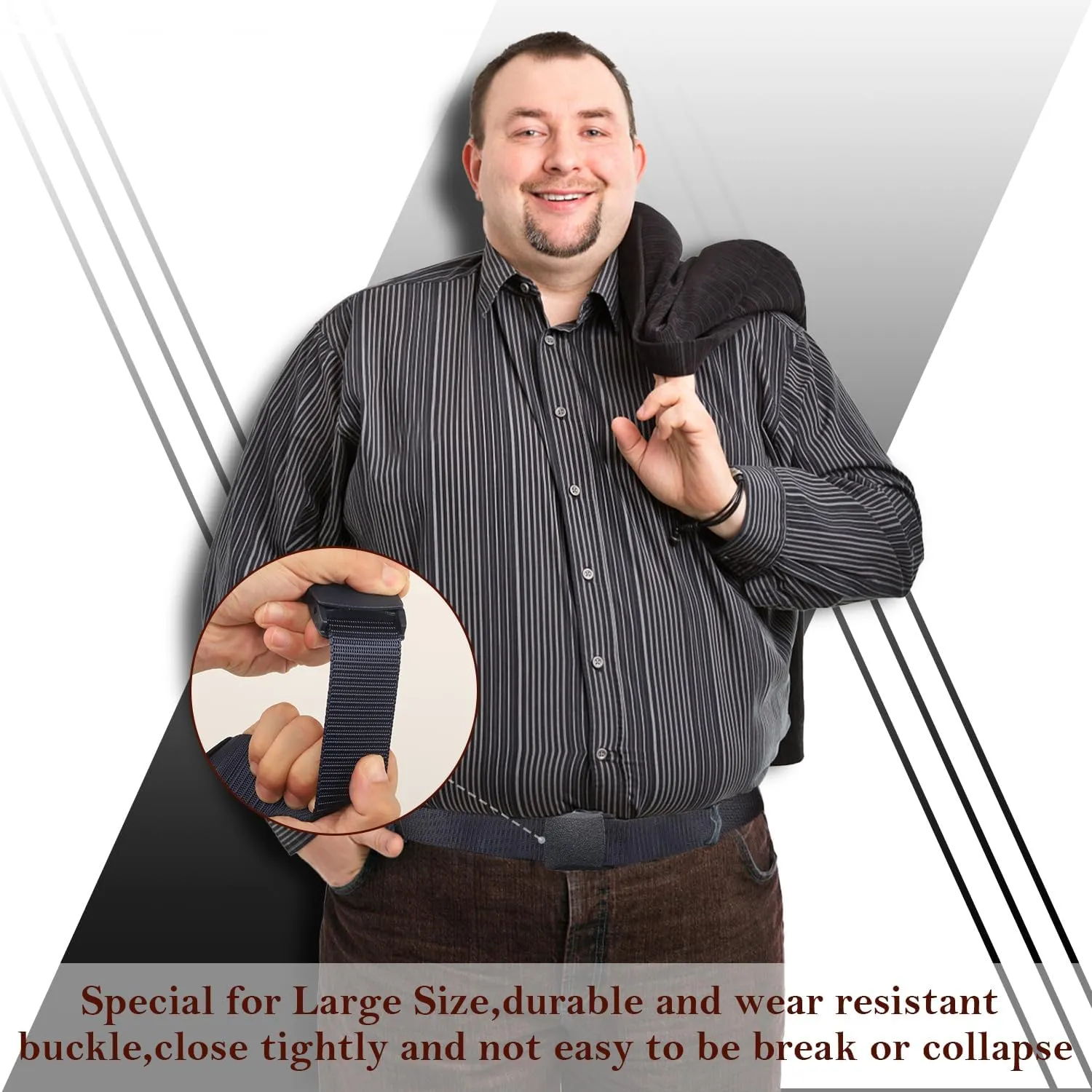 Coobbar 3-Pack Adjustable Nylon Military & Outdoor Men's Web Belt With Plastic Buckle - Durable Canvas Belt