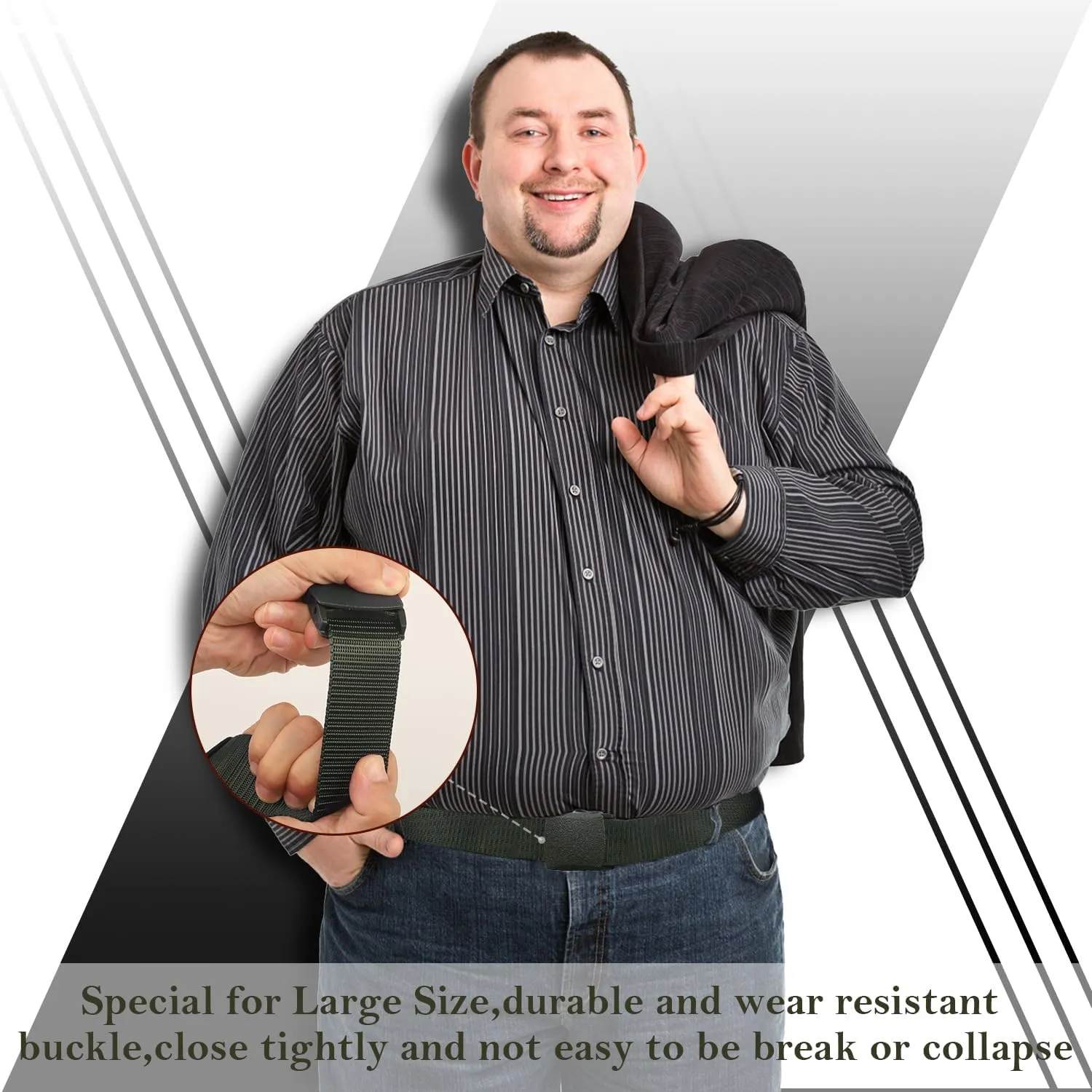 Coobbar 3-Pack Adjustable Nylon Military & Outdoor Men's Web Belt With Plastic Buckle - Durable Canvas Belt