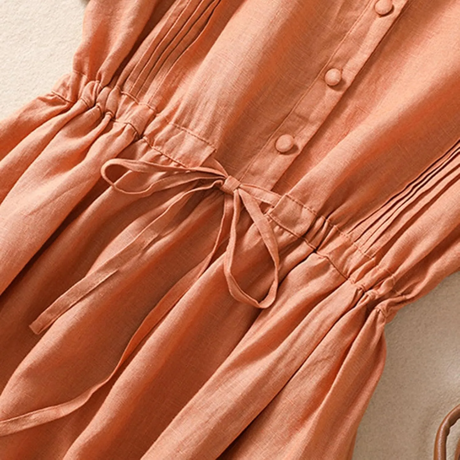 Cotton Linen Dresses for Women Summer Embroidered Sleeve A Line Comfy Cotton Maxi Dress Trendy Summer Vacation Clothes