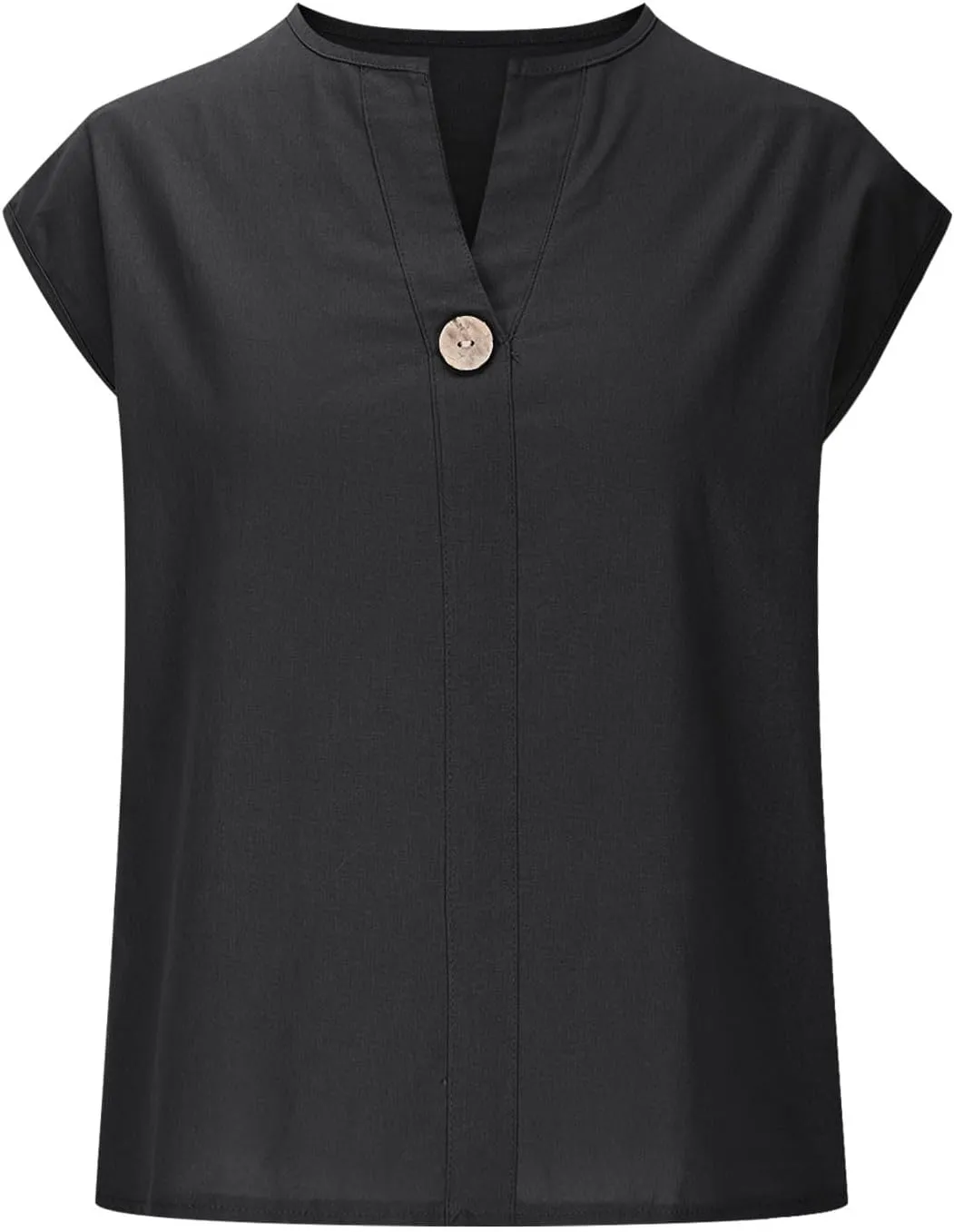 Cotton Linen Tank Tops for Women Loose Fit Sleeveless Button Up Henley Shirts Summer Casual Tee Tunic Blouses