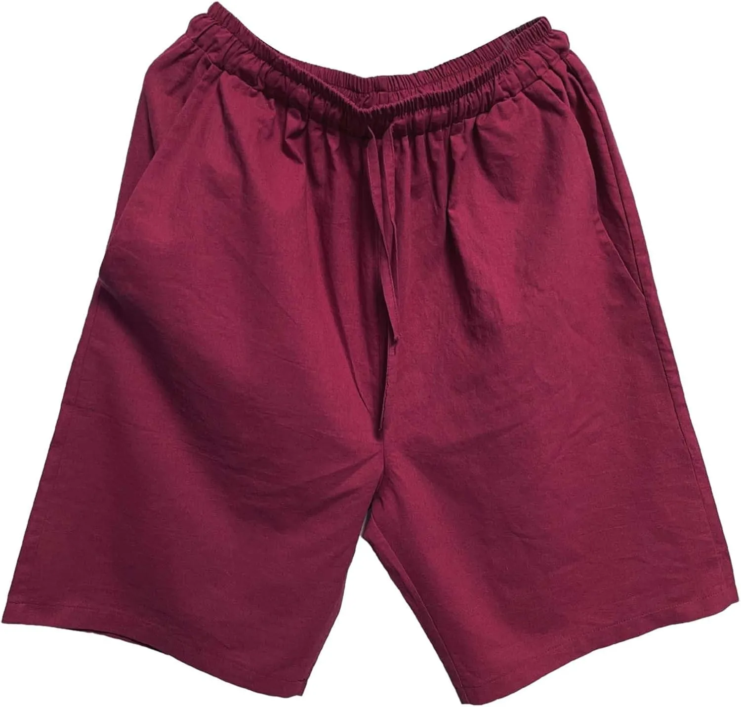 CRNTCEM Mens Drawstring Linen Shorts Stretchy Outdoor Summer Beach Yoga Shorts Lightweight Casual Hiking Walking Chino Shorts