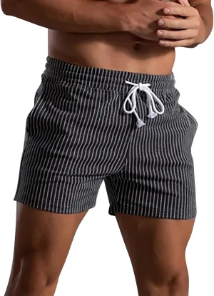 CRNTCEM Men's Gym Workout Cotton Shorts Quick Dry Exercise Tennis Athletic Running Shorts Drawstring Knitted Lounge Shorts