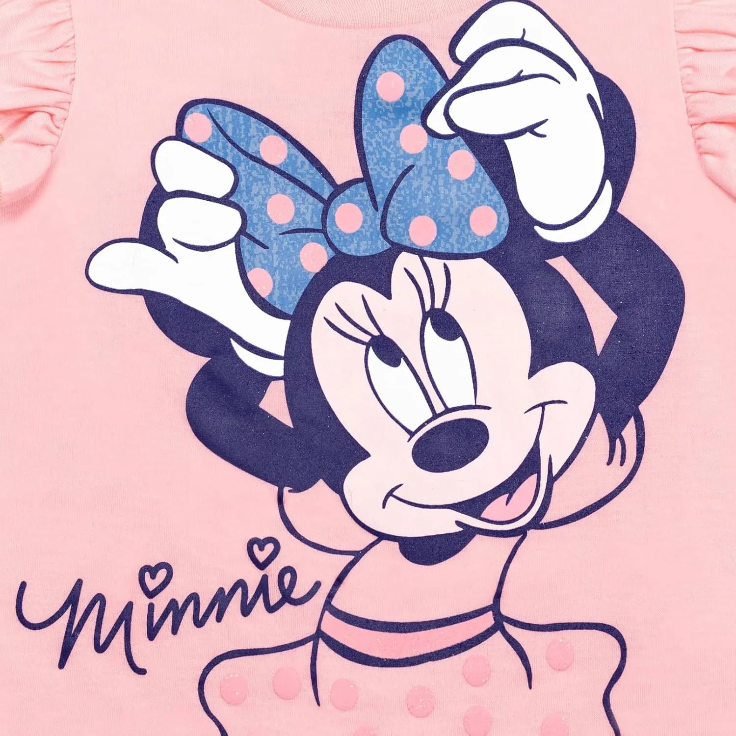 Disney Minnie Mouse Rainbow Floral T-Shirt and Chambray Shorts Outfit Set Infant to Big Kid Sizes (12 Months - 14-16)
