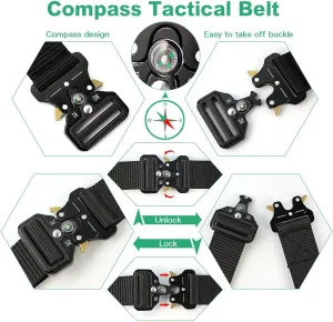 DOOPAI Tactical Belt for Men, 3Pack Military Nylon Web with Heavy Duty Quick Release Metal Buckle