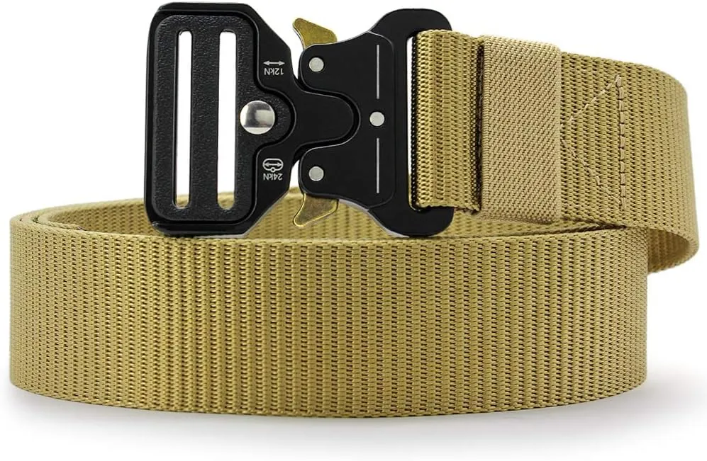 DOOPAI Tactical Belt for Men, 3Pack Military Nylon Web with Heavy Duty Quick Release Metal Buckle