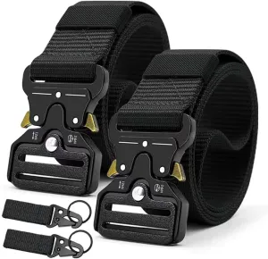 DOOPAI Tactical Belt for Men, 3Pack Military Nylon Web with Heavy Duty Quick Release Metal Buckle