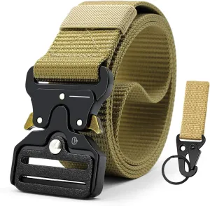 DOOPAI Tactical Belt for Men, 3Pack Military Nylon Web with Heavy Duty Quick Release Metal Buckle