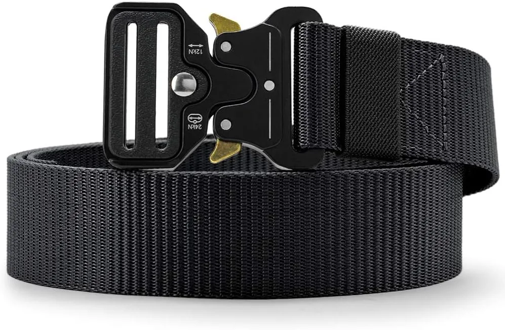 DOOPAI Tactical Belt for Men, 3Pack Military Nylon Web with Heavy Duty Quick Release Metal Buckle
