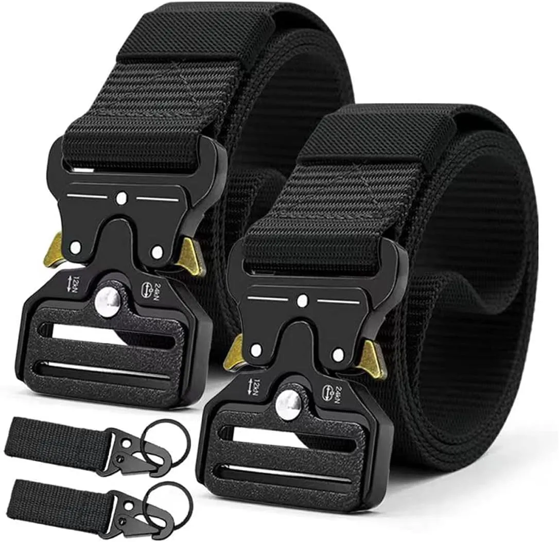 DOOPAI Tactical Belt for Men, 3Pack Military Nylon Web with Heavy Duty Quick Release Metal Buckle