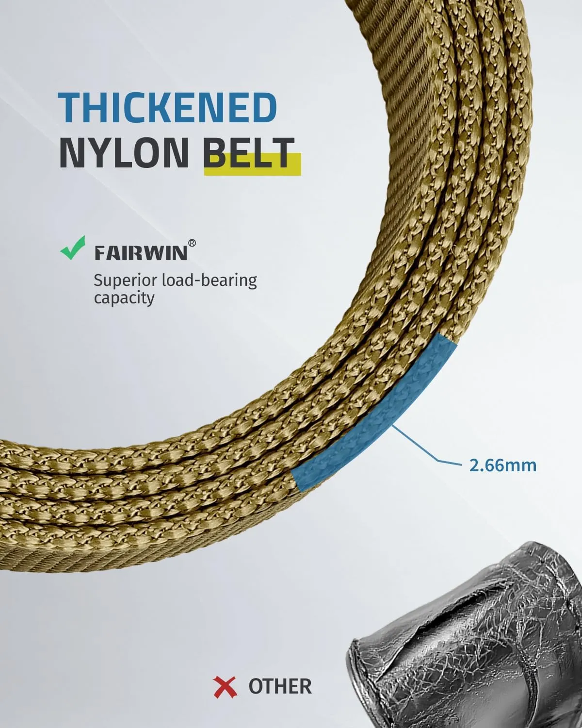 FAIRWIN Tactical Belt, Work Belts for Men Military Webbing Riggers Web Belt Heavy-Duty Quick-Release Buckle