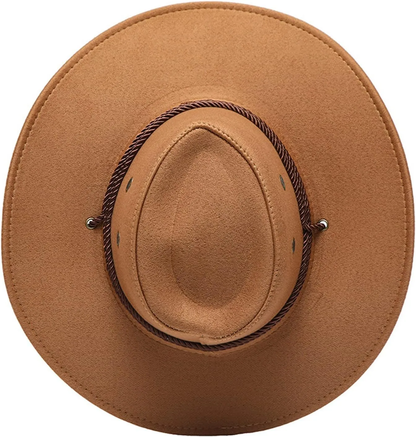 Faux Leather Cowboy Style Classic Western Wide Brim Cowgirl Hat with Buckle Belt Felt Fedora
