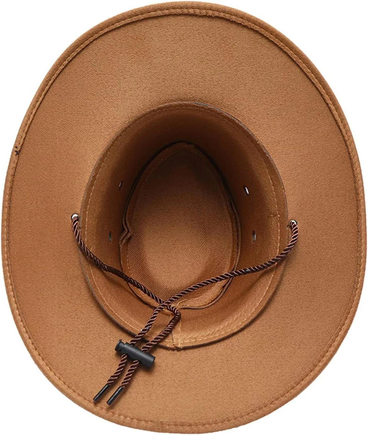 Faux Leather Cowboy Style Classic Western Wide Brim Cowgirl Hat with Buckle Belt Felt Fedora