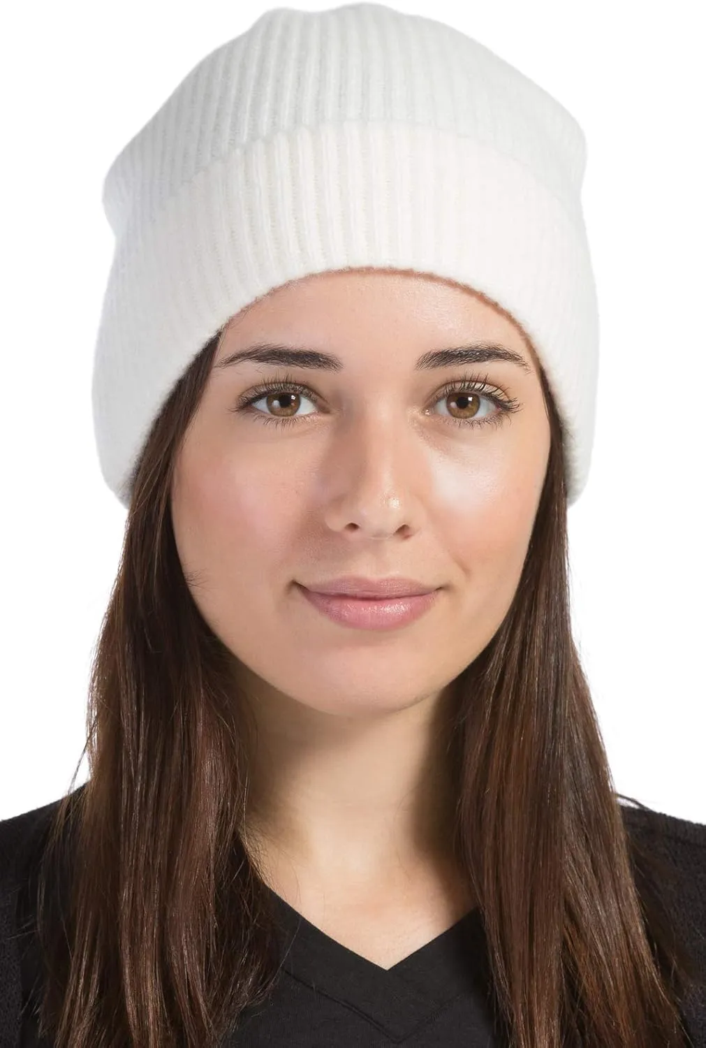 Fishers Finery Women's 100% Cashmere Cuffed Beanie
