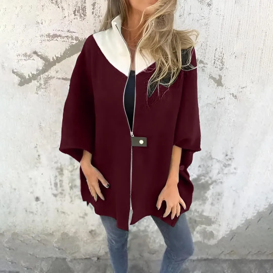 FMCHICO Womens Half Zip Sweatshirts Half Sleeve Color Block Hoodies Oversized Pullover Tops