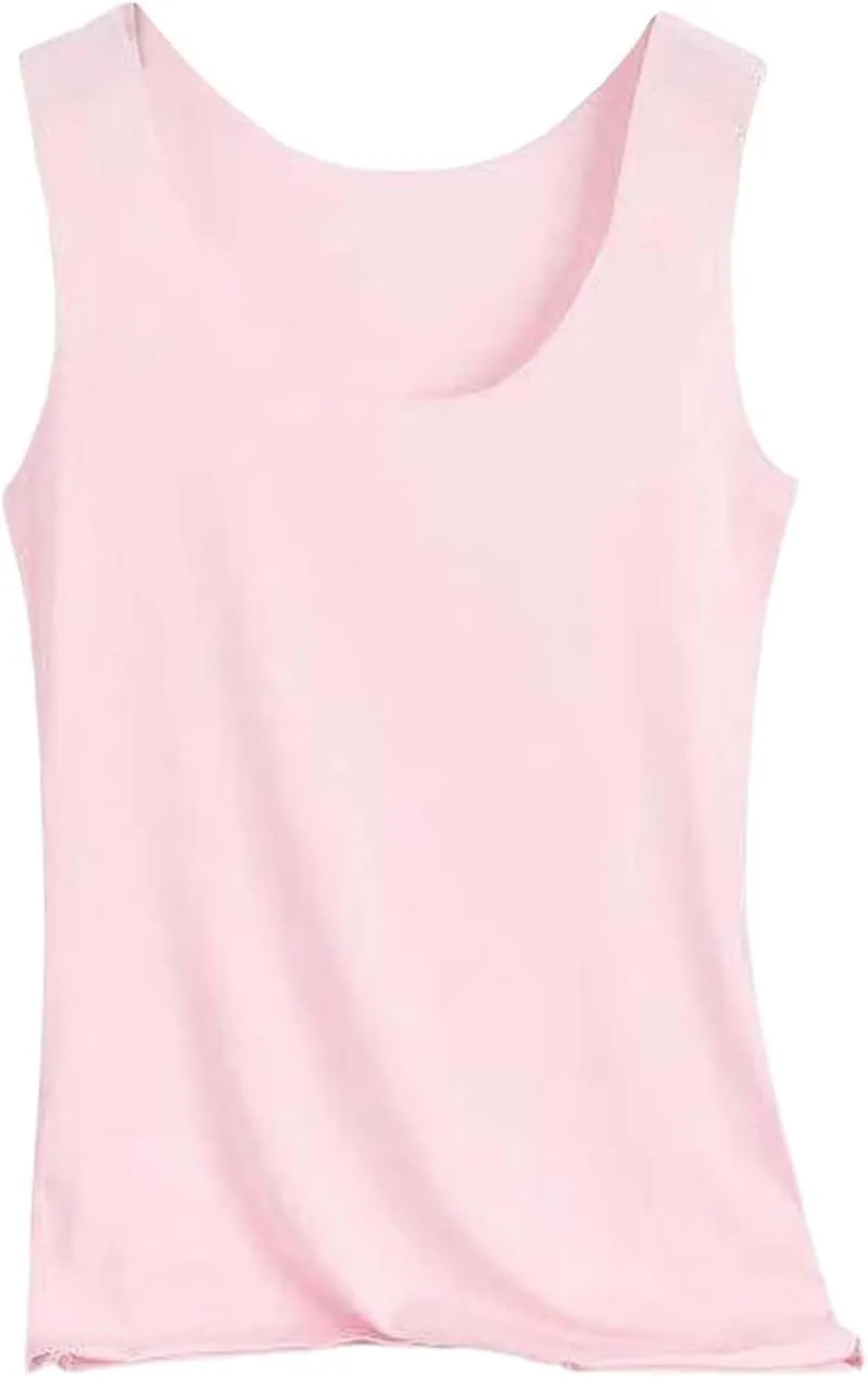 HGps8w 3-Pack Women's Sleeveless Ice Silk Tank Top Summer Basic Seamless Round Neck Undershirt Casual Camisole Tanks