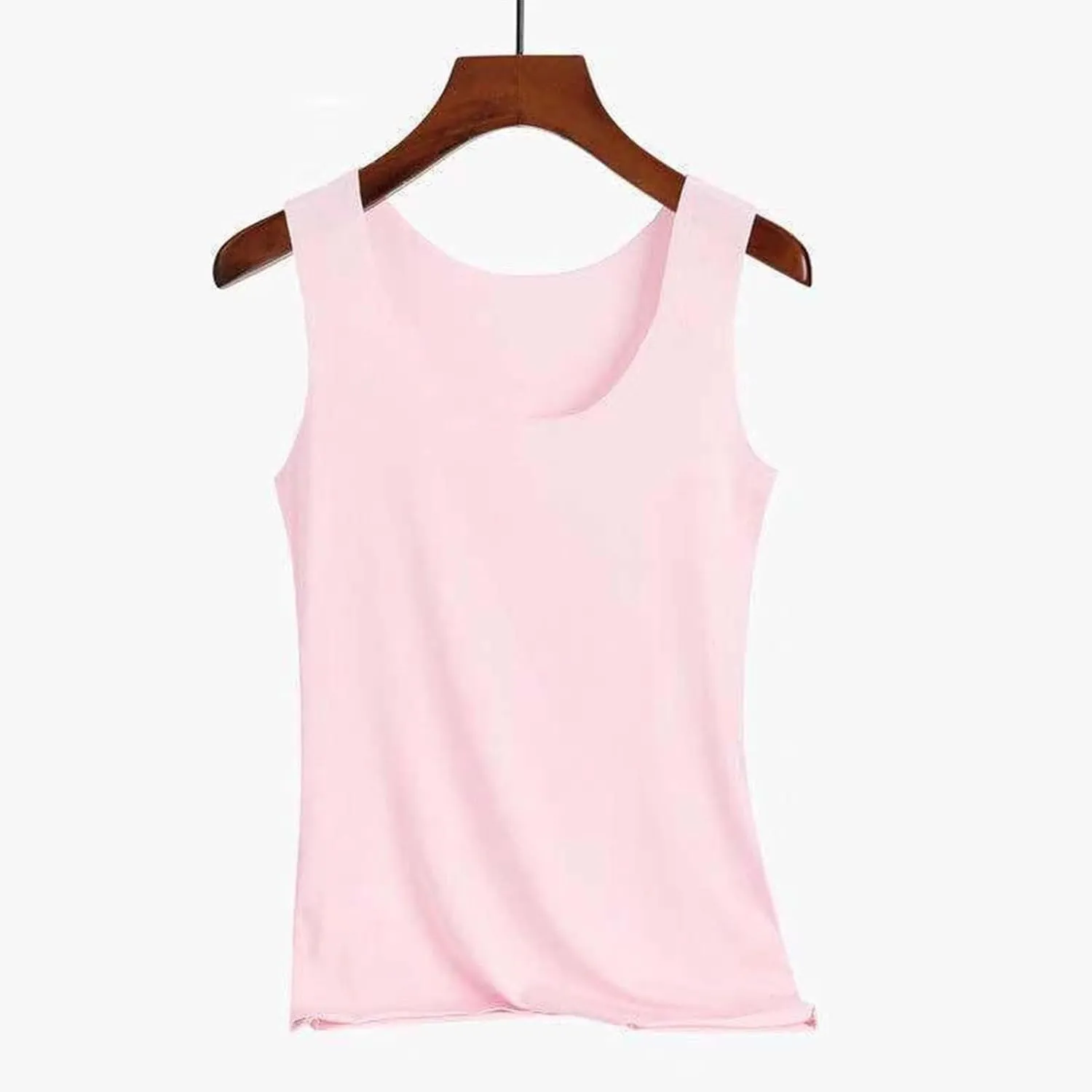 HGps8w 3-Pack Women's Sleeveless Ice Silk Tank Top Summer Basic Seamless Round Neck Undershirt Casual Camisole Tanks