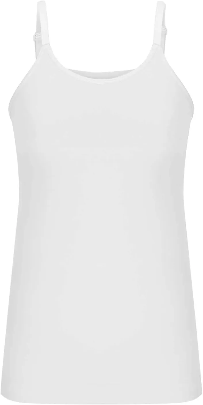HGps8w Plus Size Women Seamless Classic Camisole Ladies Adjustable Spaghetti Strap Basic Long Cami Tunic Tank Top