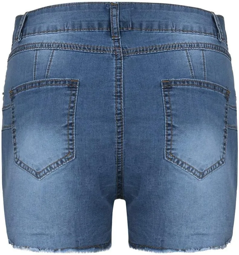 High Waisted Jean Shorts Womens Juniors Casual Summer Stretchy Jean Shorts Butt Lifting Tummy Control Denim Shorts