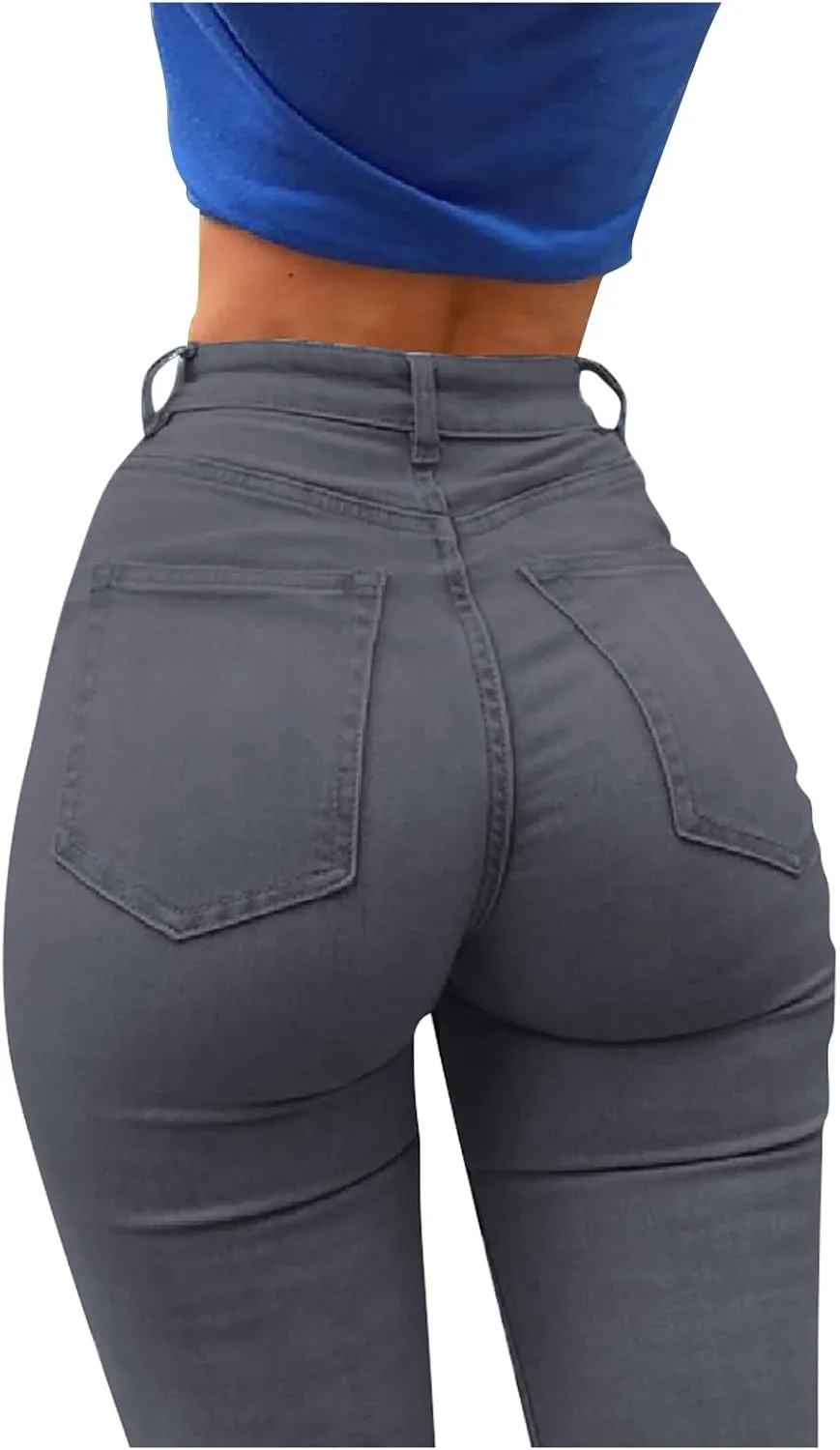 High Waisted Skinny Jeans for Women Stretch Skinny Butt Lifting Jeans Denim Pants Casual Slim Fit Pants with Pockets