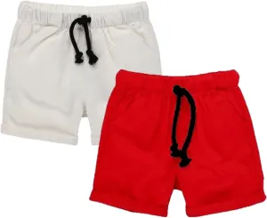 HILEELANG Toddler Boy Chino Shorts Summer Cotton Stretch Drawstring School Uniform Jogger Shorts 2 Pack