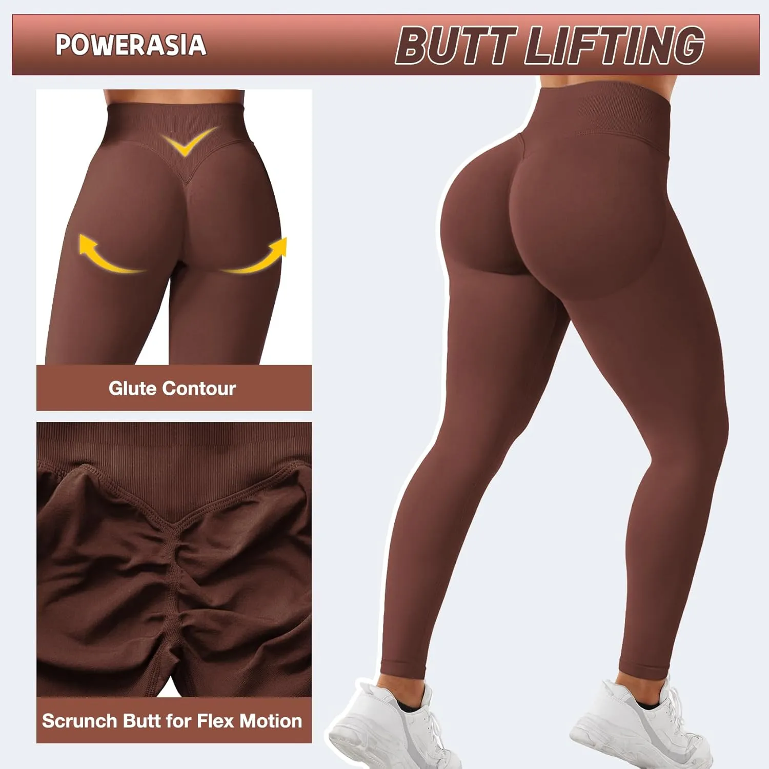 Impact Hidden Scrunch Butt Leggings for Women Mid Low Waist Gym Workout Legging Tummy Control Booty Lifting Yoga Pants