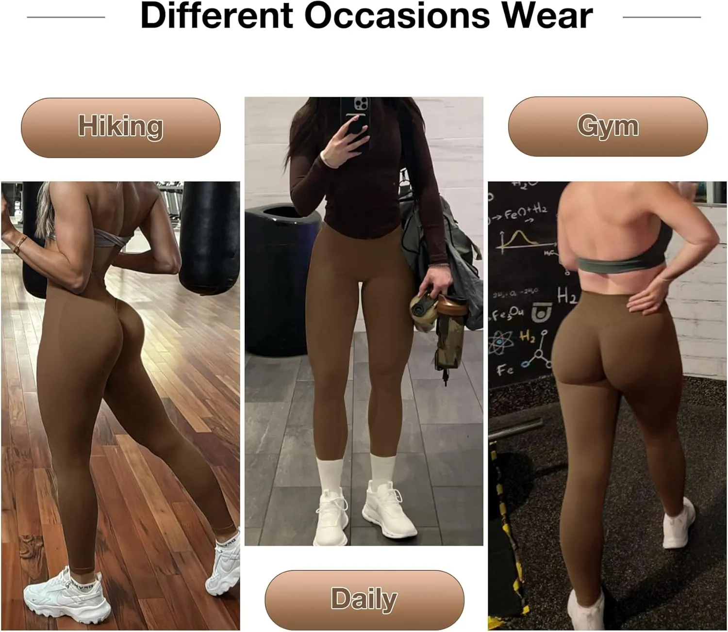Impact Hidden Scrunch Butt Leggings for Women Mid Low Waist Gym Workout Legging Tummy Control Booty Lifting Yoga Pants