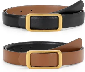 JASGOOD Women Reversible Leather Belt for Pants Jeans Ladies Waist Belt for Dresses