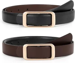 JASGOOD Women Reversible Leather Belt for Pants Jeans Ladies Waist Belt for Dresses
