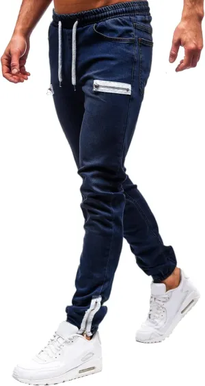 Jeans for Men Relaxed Fit Trousers Pure Colour Jean with Zipper Pocket Jean Trouser Solid Fashion Loose Wide Men's