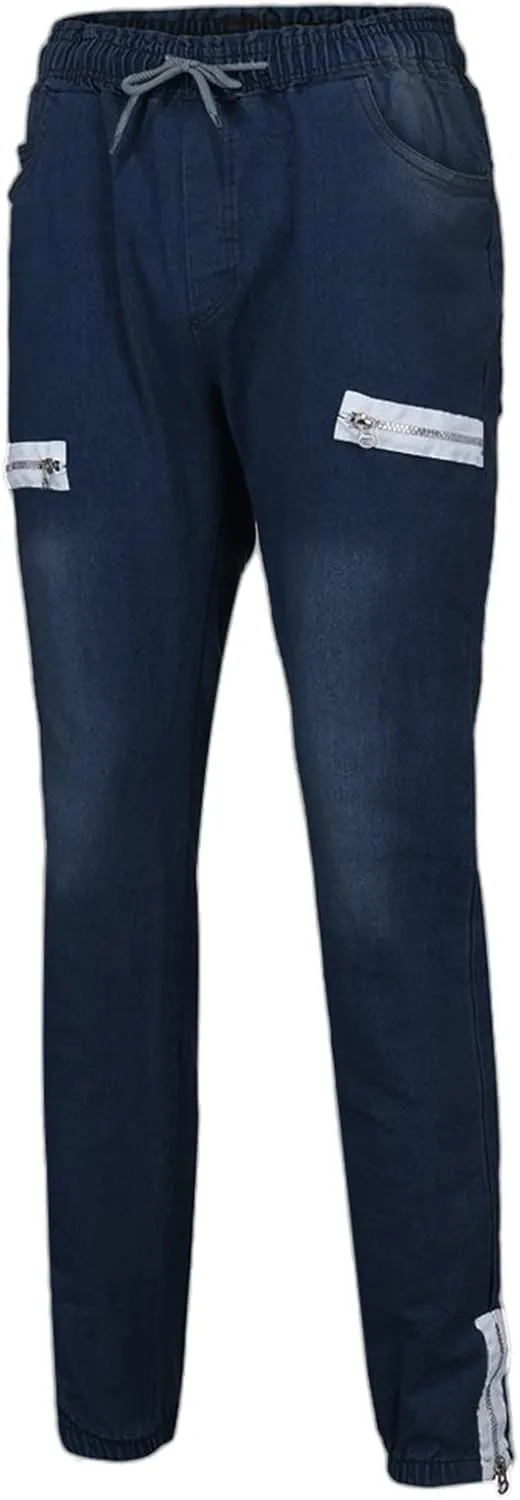 Jeans for Men Relaxed Fit Trousers Pure Colour Jean with Zipper Pocket Jean Trouser Solid Fashion Loose Wide Men's
