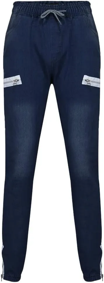 Jeans for Men Relaxed Fit Trousers Pure Colour Jean with Zipper Pocket Jean Trouser Solid Fashion Loose Wide Men's