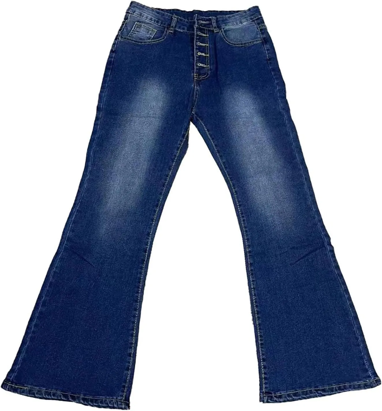 Jeans for Women Stretchy Bell Bottom High Waisted Jeans Slim Fit Flare Wide Leg Jeans Tummy Control with Pockets