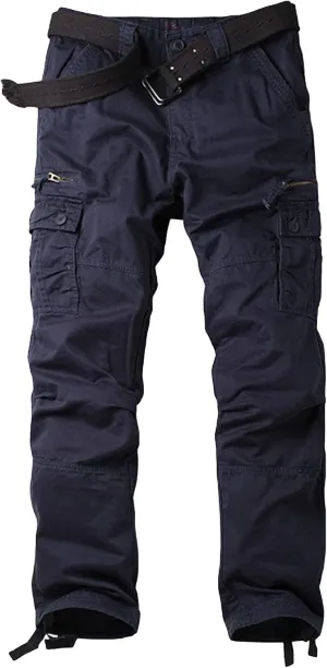 JEShifangjiusu Mens Relaxed-Fit Cargo Pants Multi Pocket Military Camo Combat Work Pants Biker Outdoor Jeans Denim Pants
