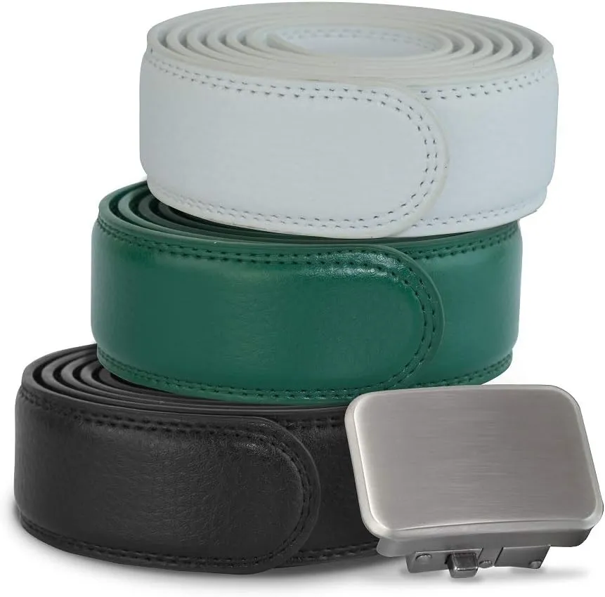 Joseph Elliott Belts Men's Genuine Leather Ratchet Adjustable Golf Belt, College Inspired Colors, 3 Golf Belt Set