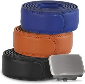 Joseph Elliott Belts Men's Genuine Leather Ratchet Adjustable Golf Belt, College Inspired Colors, 3 Golf Belt Set