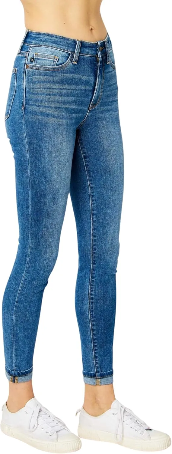 Judy Blue Women's High-Rise Cuffed Hem Skinny Jeans