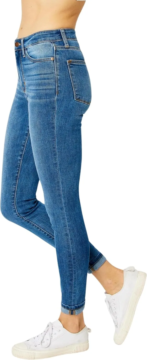 Judy Blue Women's High-Rise Cuffed Hem Skinny Jeans