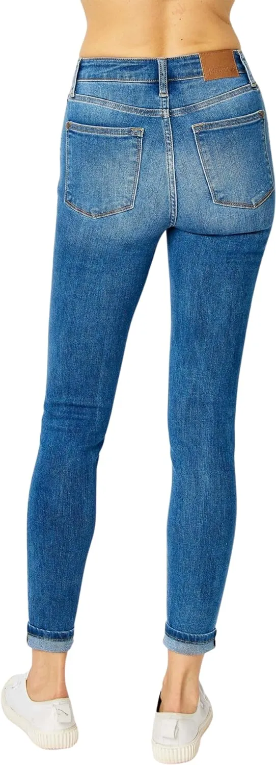Judy Blue Women's High-Rise Cuffed Hem Skinny Jeans