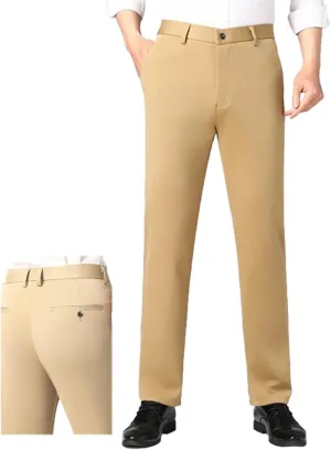 Julidostore Pants, Glideactive - Men's Active Khaki Pants, Men's Stretch Tailored Fit Suit Pant, Men Slim Dress Pant