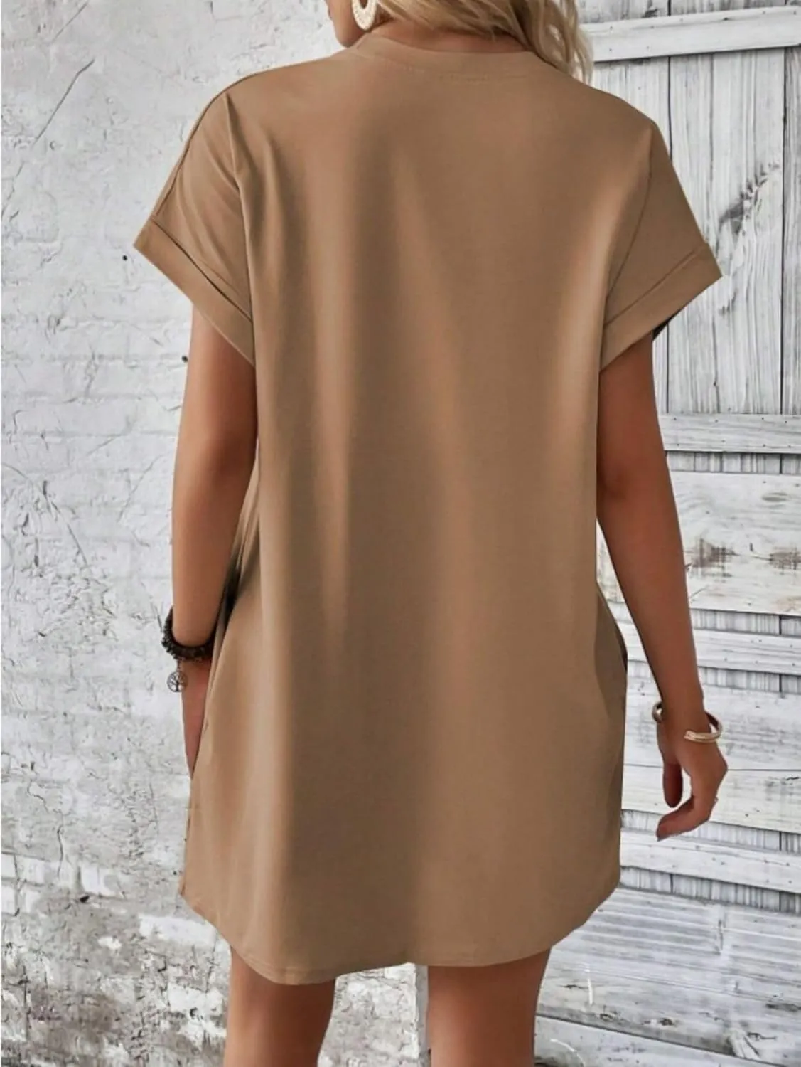 Kubbon Womens Casual Summer T Shirt Dress Short Sleeve Swing Midi Dresses Loose Flowy Dress Tunic Dresses with Pockets
