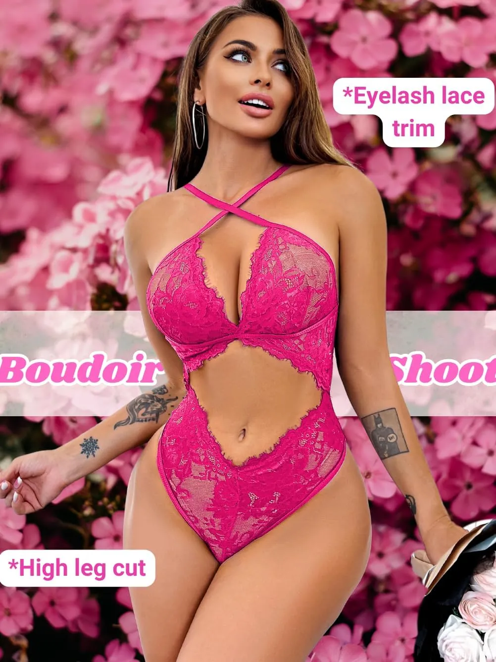 Lace Cutout Bodysuit, Sexy Lingerie For Women, Bridal Wedding Night, Teddy Floral Bride Exotic Sheer Mesh