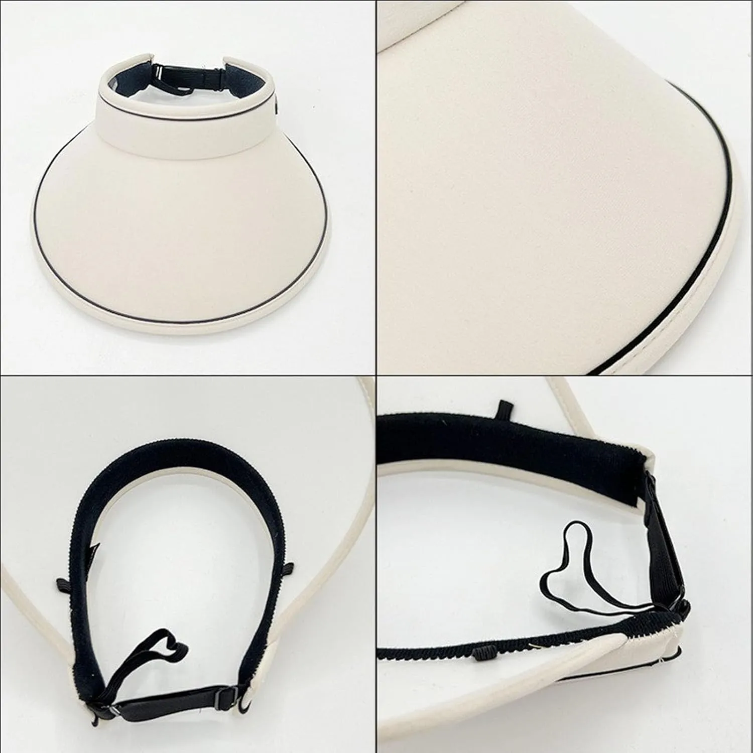 Ladies Sun Visor Hats 2024 Women Wide Brim Ponytail Peaked Cap Summer Beach Hat UV UPF Fashion Versatile Travel Hat