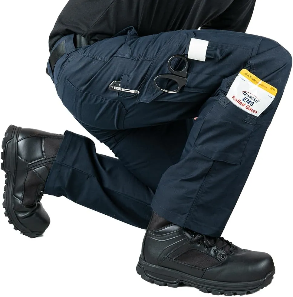 LAPG Men's Stretch EMS Pants, Tactical EMT Uniform Cargo Pants, Multi-Pockets, Work Utility Pants for Men
