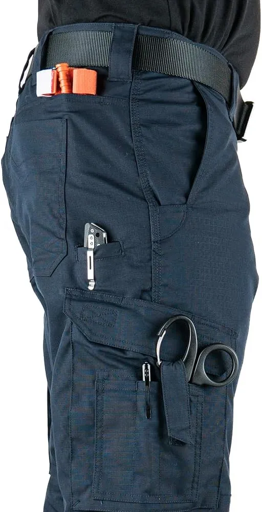 LAPG Men's Stretch EMS Pants, Tactical EMT Uniform Cargo Pants, Multi-Pockets, Work Utility Pants for Men