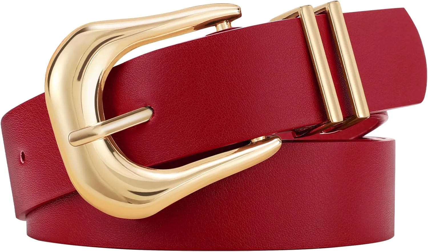 LEACOOLKEY Women's Fashion Leather Belt Ladies Casual Formal Waist Belts for Jeans Dress Pants