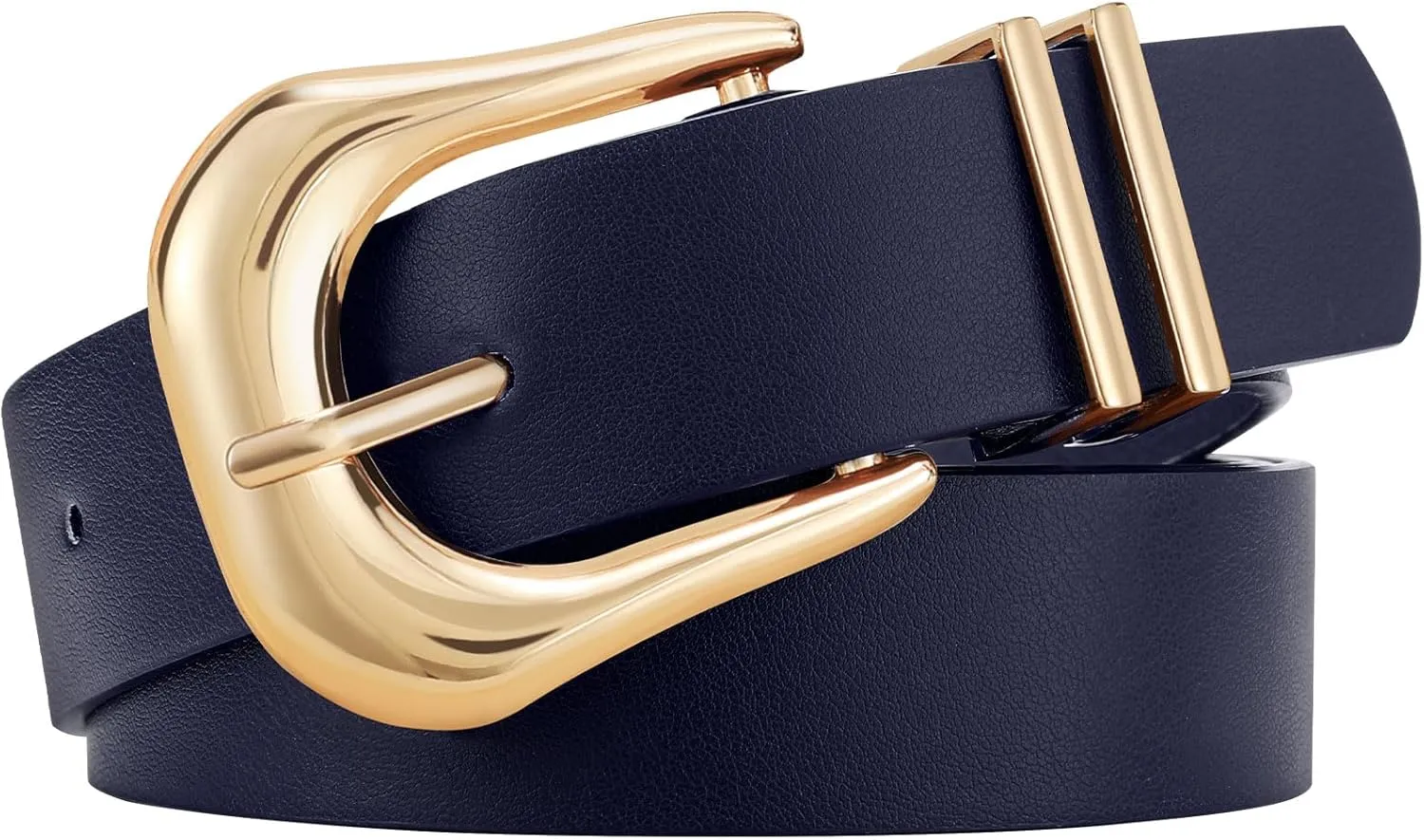 LEACOOLKEY Women's Fashion Leather Belt Ladies Casual Formal Waist Belts for Jeans Dress Pants