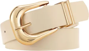 LEACOOLKEY Women's Fashion Leather Belt Ladies Casual Formal Waist Belts for Jeans Dress Pants