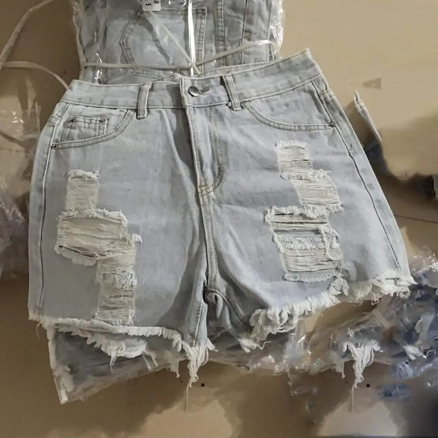 LIXIAO Women's High Waisted Ripped Stretchy Denim Hot Short Summer Jean Shorts Women Denim Shorts